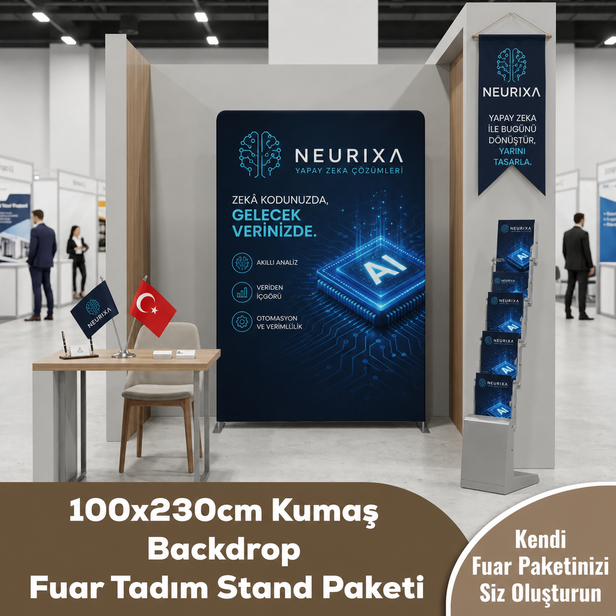 100x230 CM Kumaş Backdrop Fuar Tadım Stand Paketi