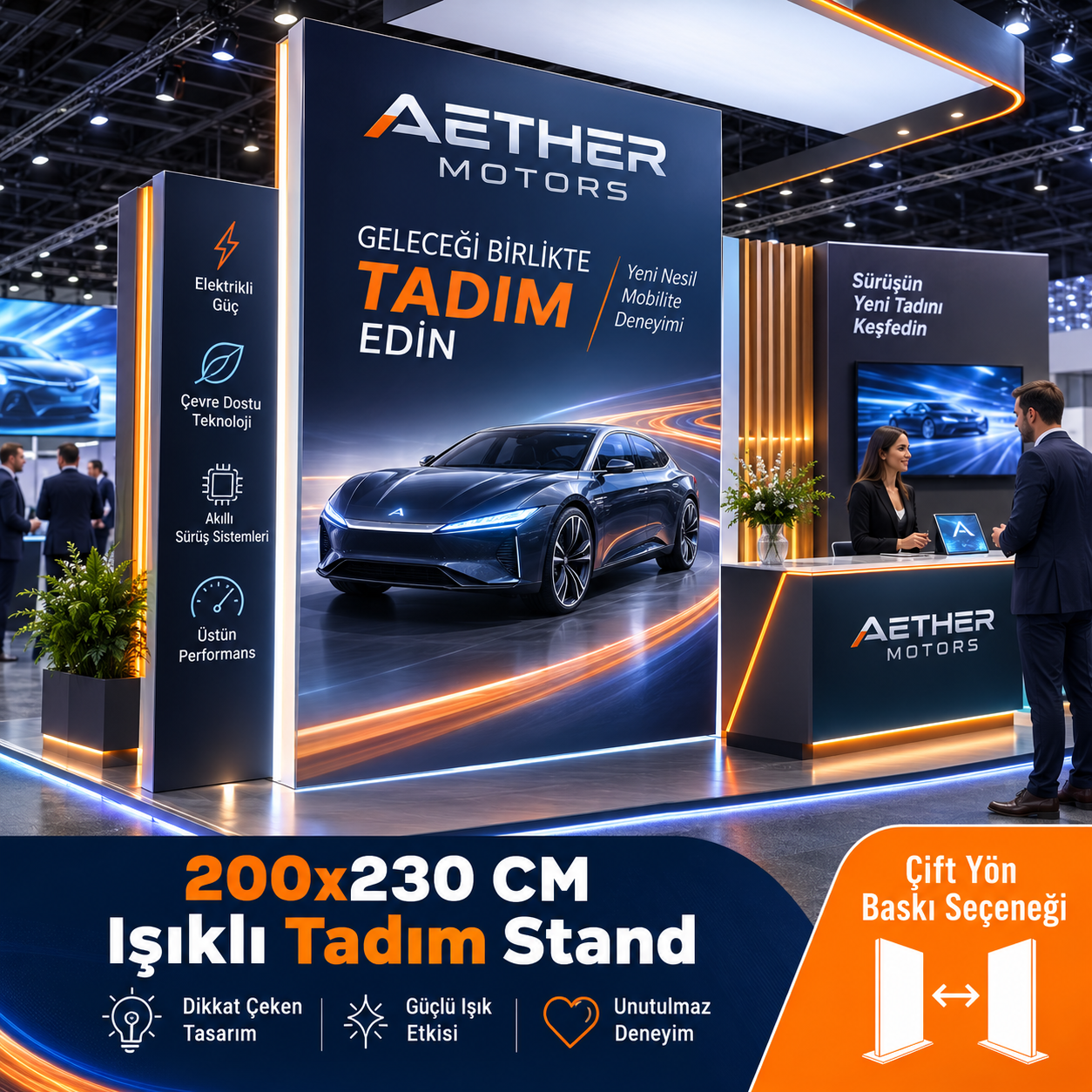 200x230 CM Işıklı Tadım Stand