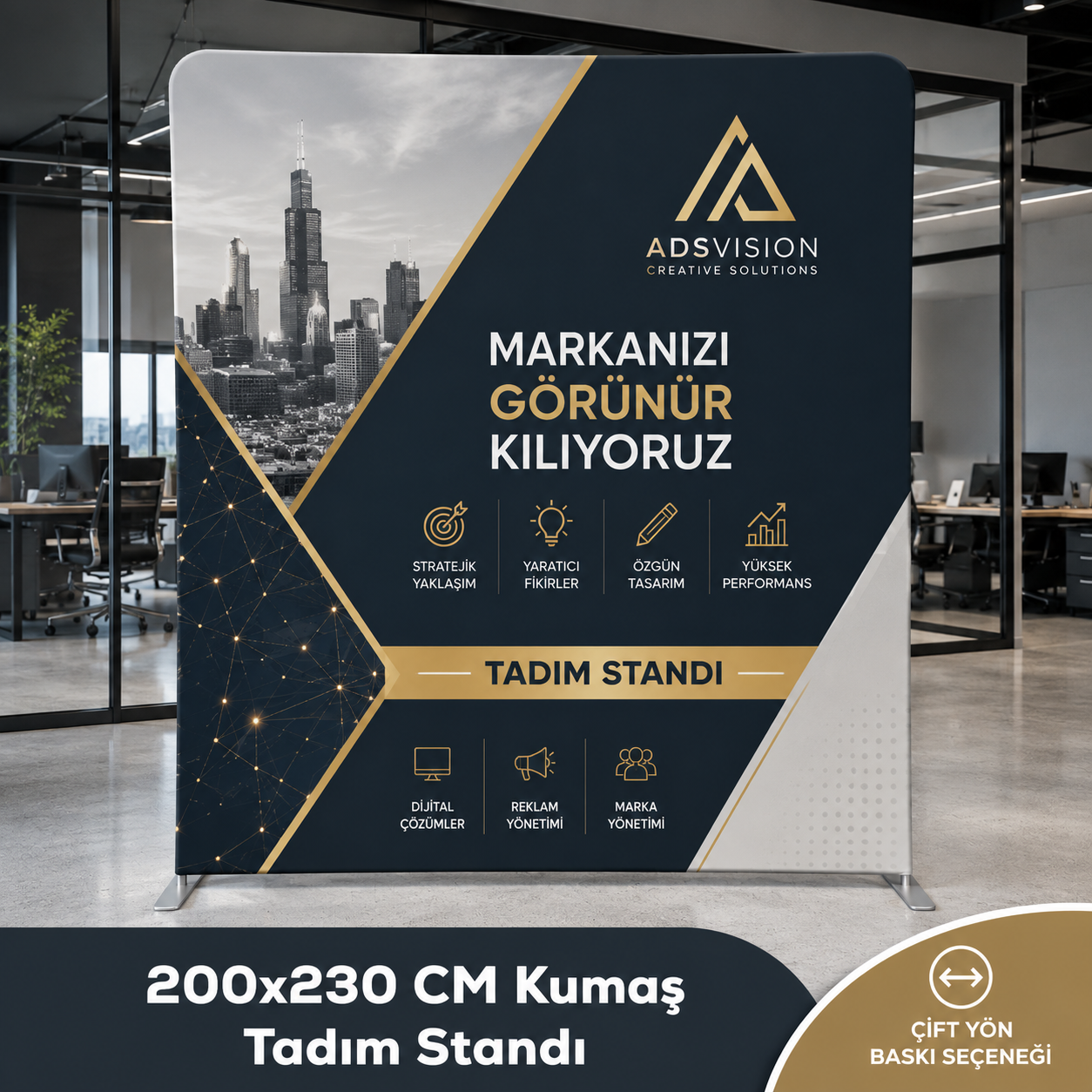 200x230 CM Kumaş Backdrop Tadım Stand