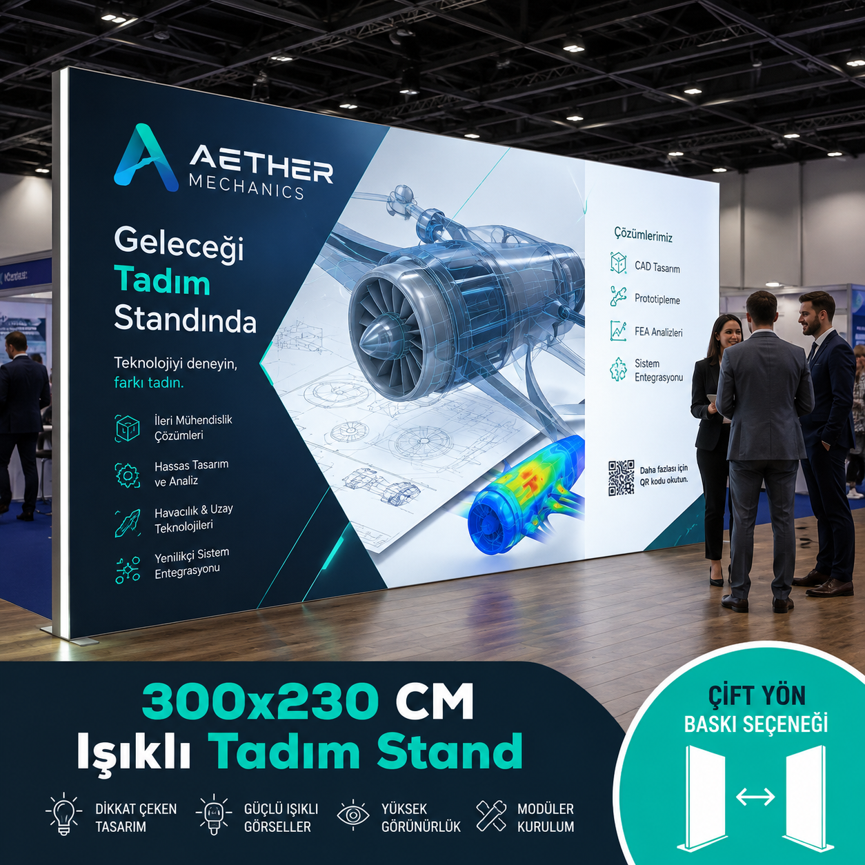 300x230 CM Işıklı Tadım Stand