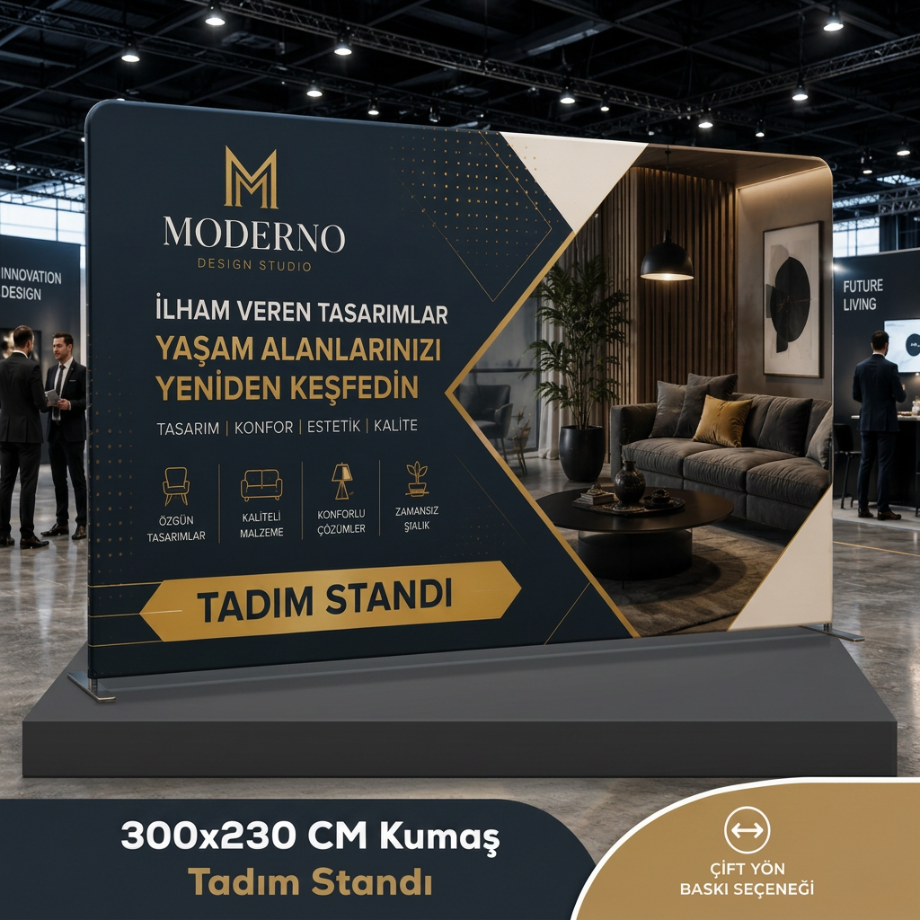 300x230 CM Kumaş Backdrop Tadım Stand