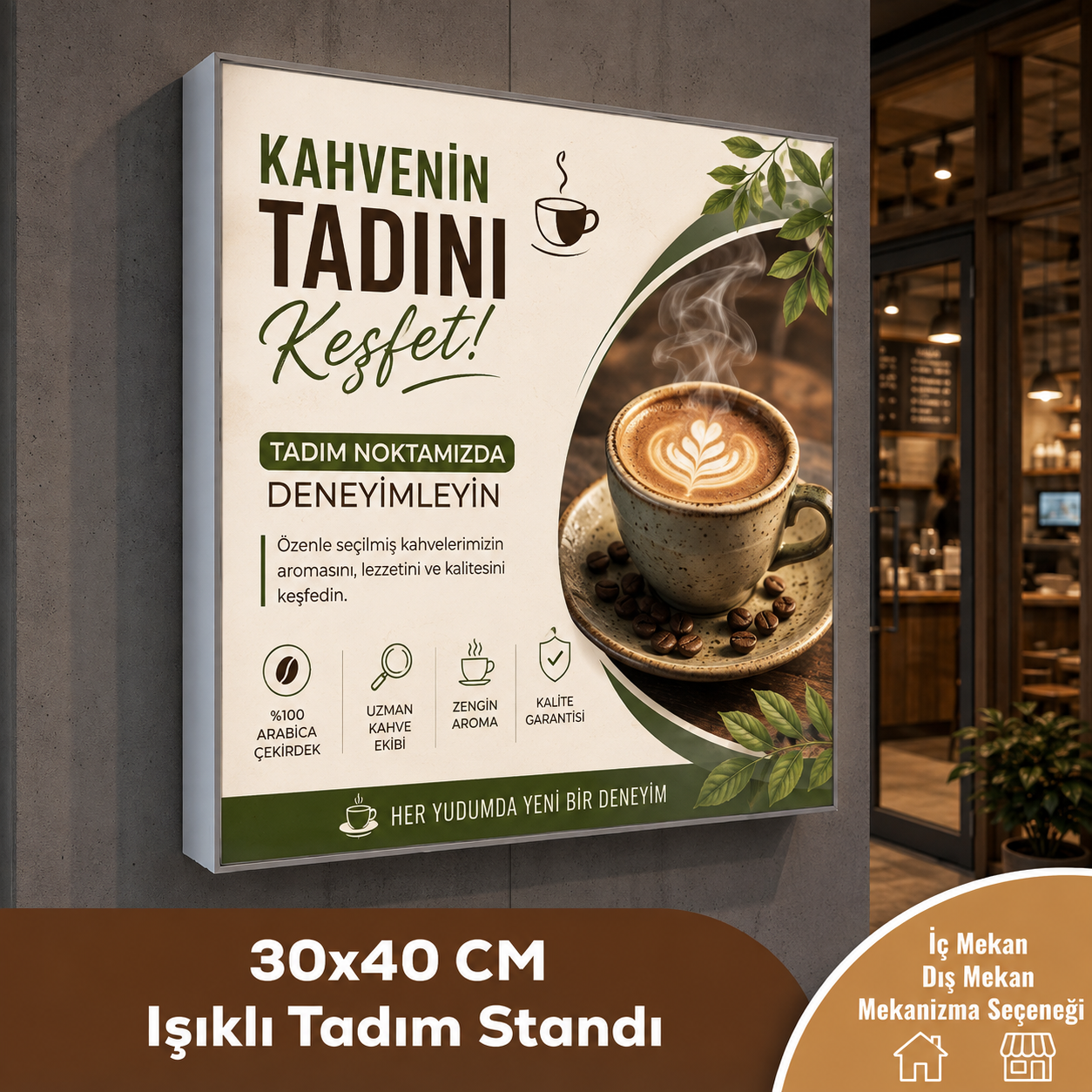 30x40 CM Işıklı Tadım Stand