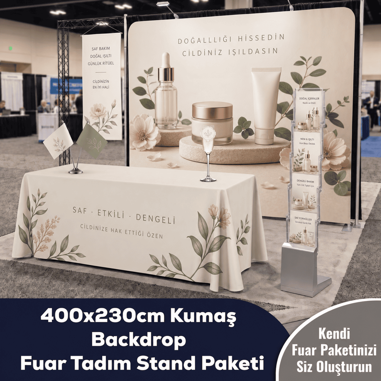400x230 CM Kumaş Backdrop Fuar Tadım Stand Paketi