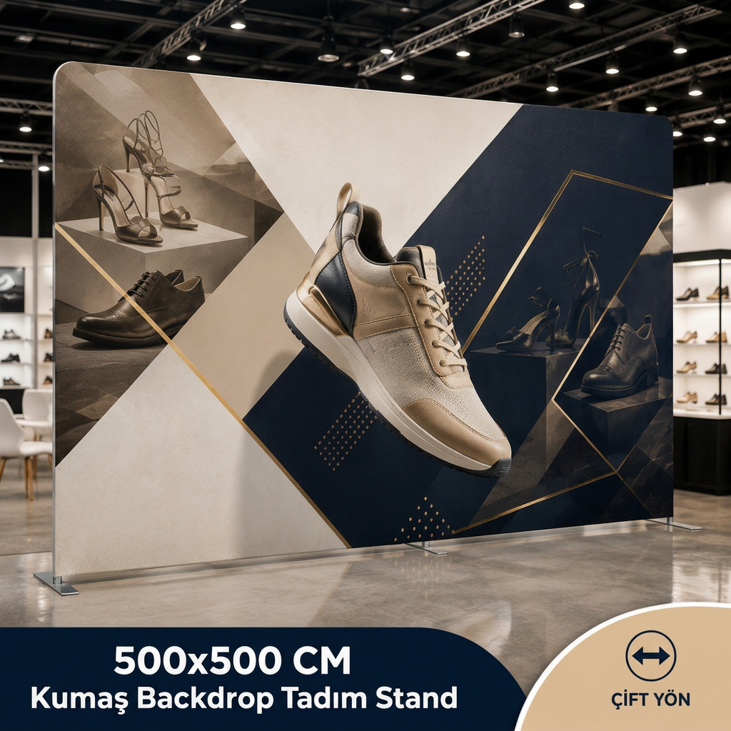500x230 CM Kumaş Backdrop Tadım Stand