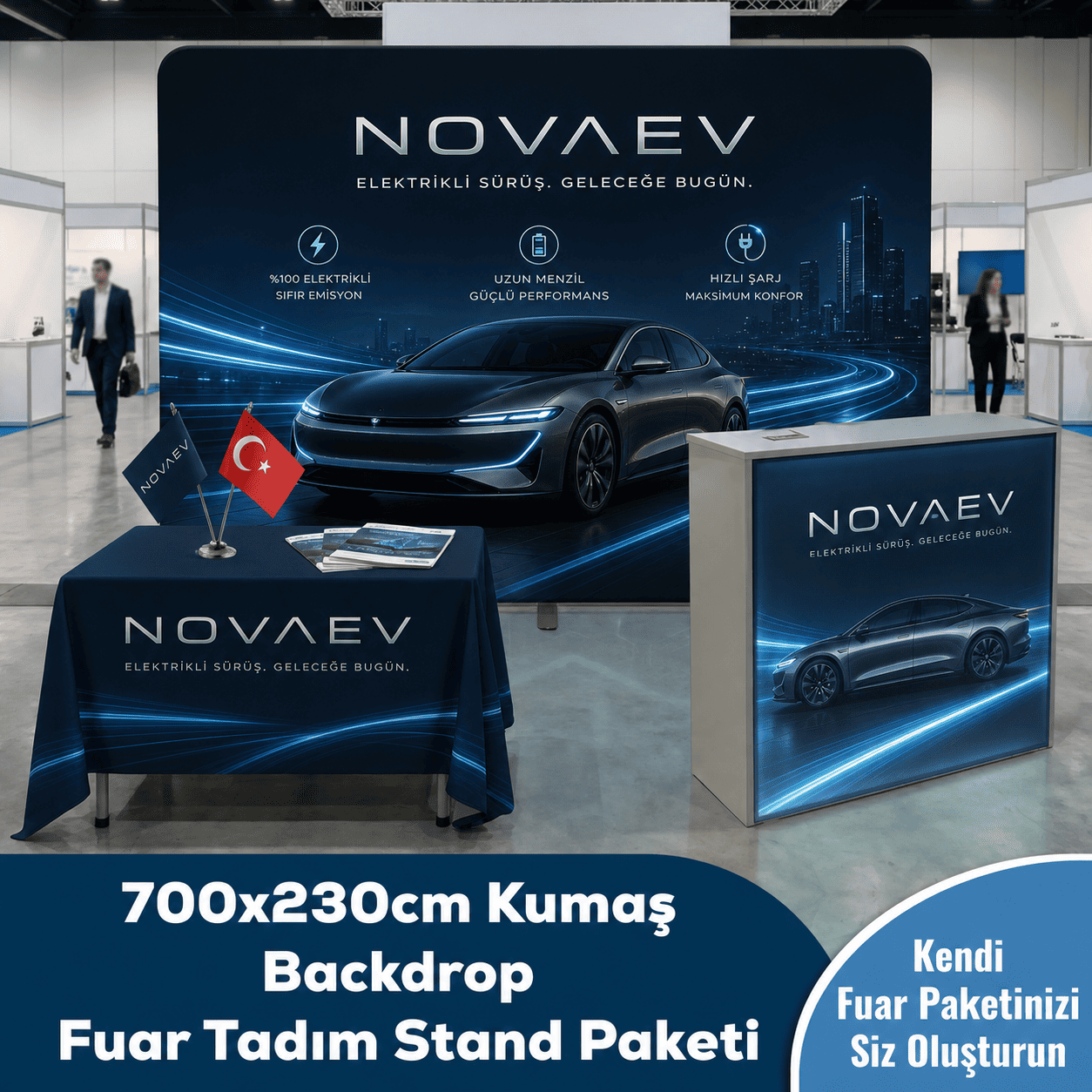 700x230 CM Kumaş Backdrop Fuar Tadım Stand Paketi