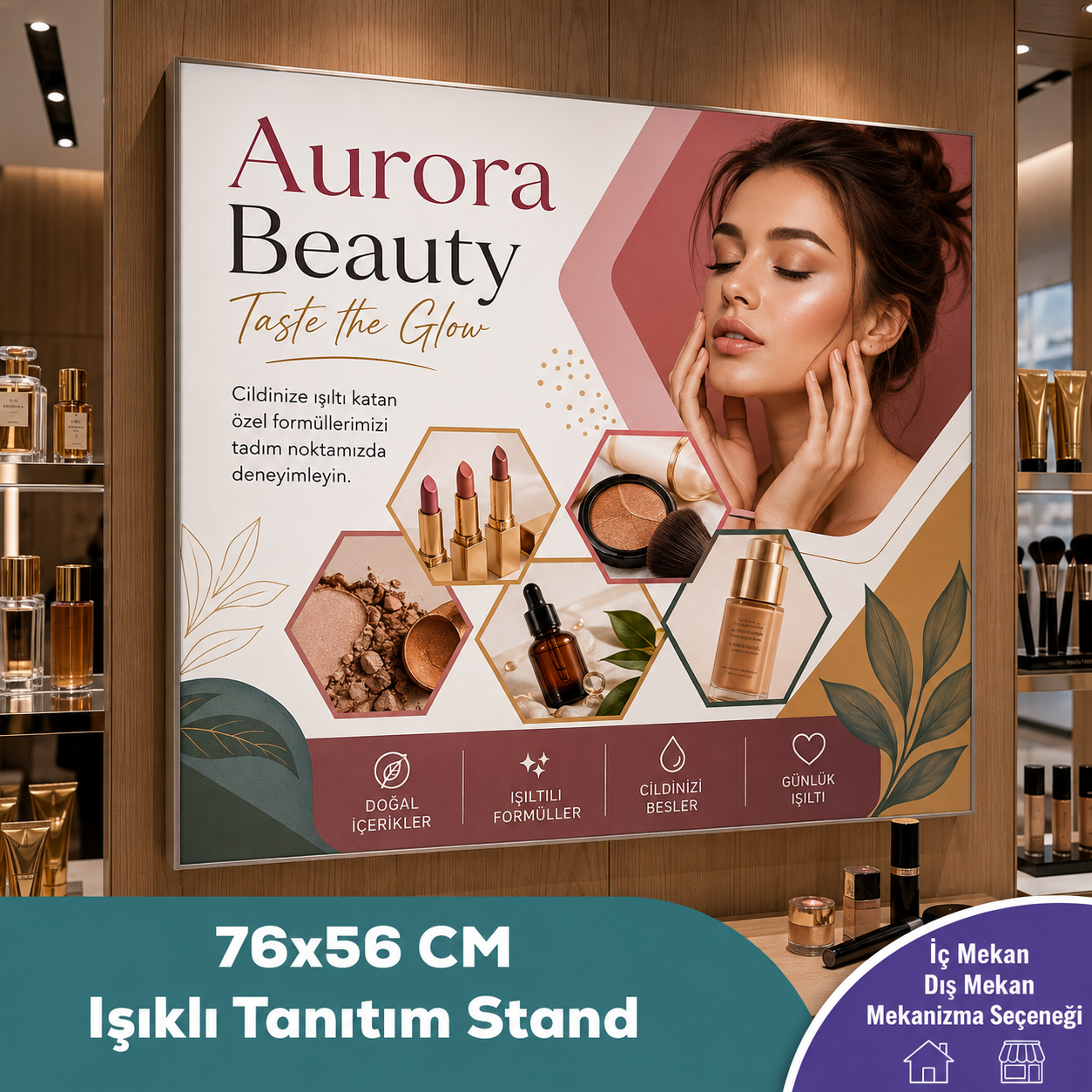 76x56 CM Işıklı Tadım Stand
