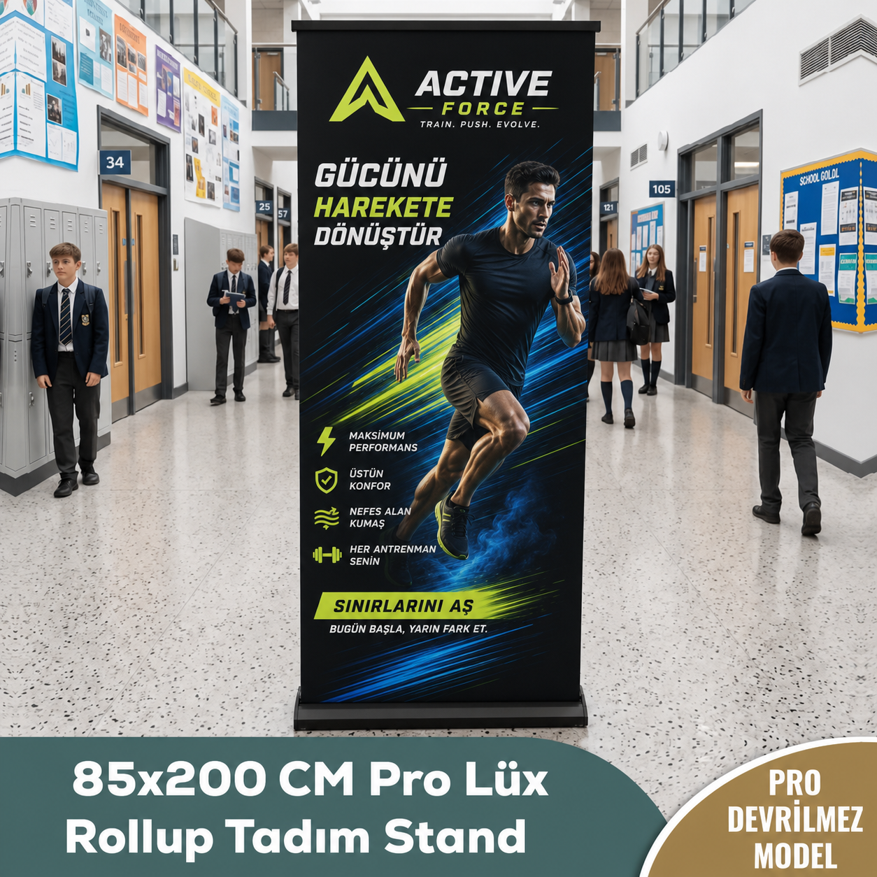 85x200 CM Pro Lüx Rollup Tadım Stand